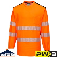 Portwest PW3 Hi-Vis T-Shirt Long Sleeve - T185