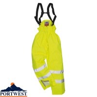 Portwest Unlined Hi-Vis Breathable Antistatic Flame Retardant Trousers - S780