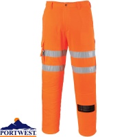 Portwest Hi Vis Rail Combat Trousers - RT46