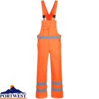 Portwest Hi-Vis Bib & Brace Waterproof Breathable UNLINED - S388