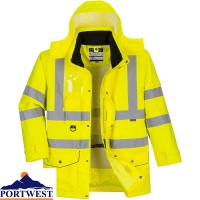 Hi Vis Yellow 7-in-1 Traffic Jacket - S427