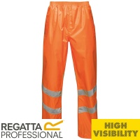 Regatta Hi-Vis Pro Packaway Waterproof Windproof Overtrousers - TRW498