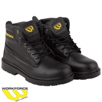 WorkForce S1P Black Leather Safety Boot - WF302P